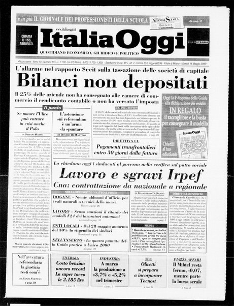 Italia oggi : quotidiano di economia finanza e politica